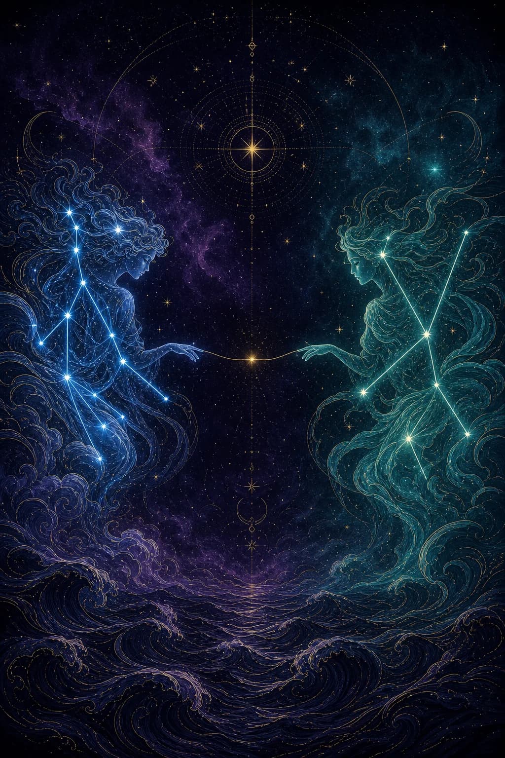 Gemini & Cancer constellation artwork