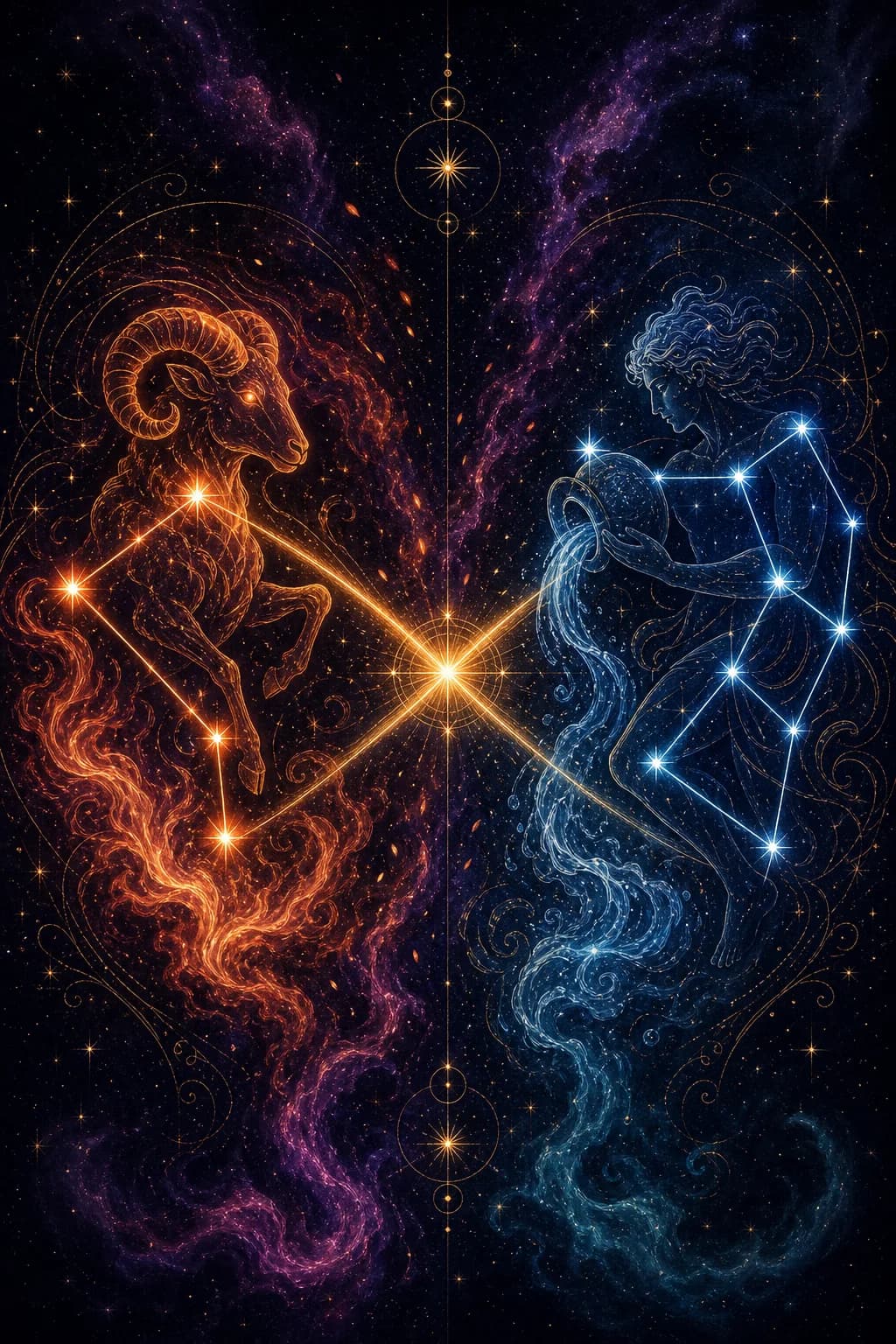 Aries & Aquarius constellation artwork