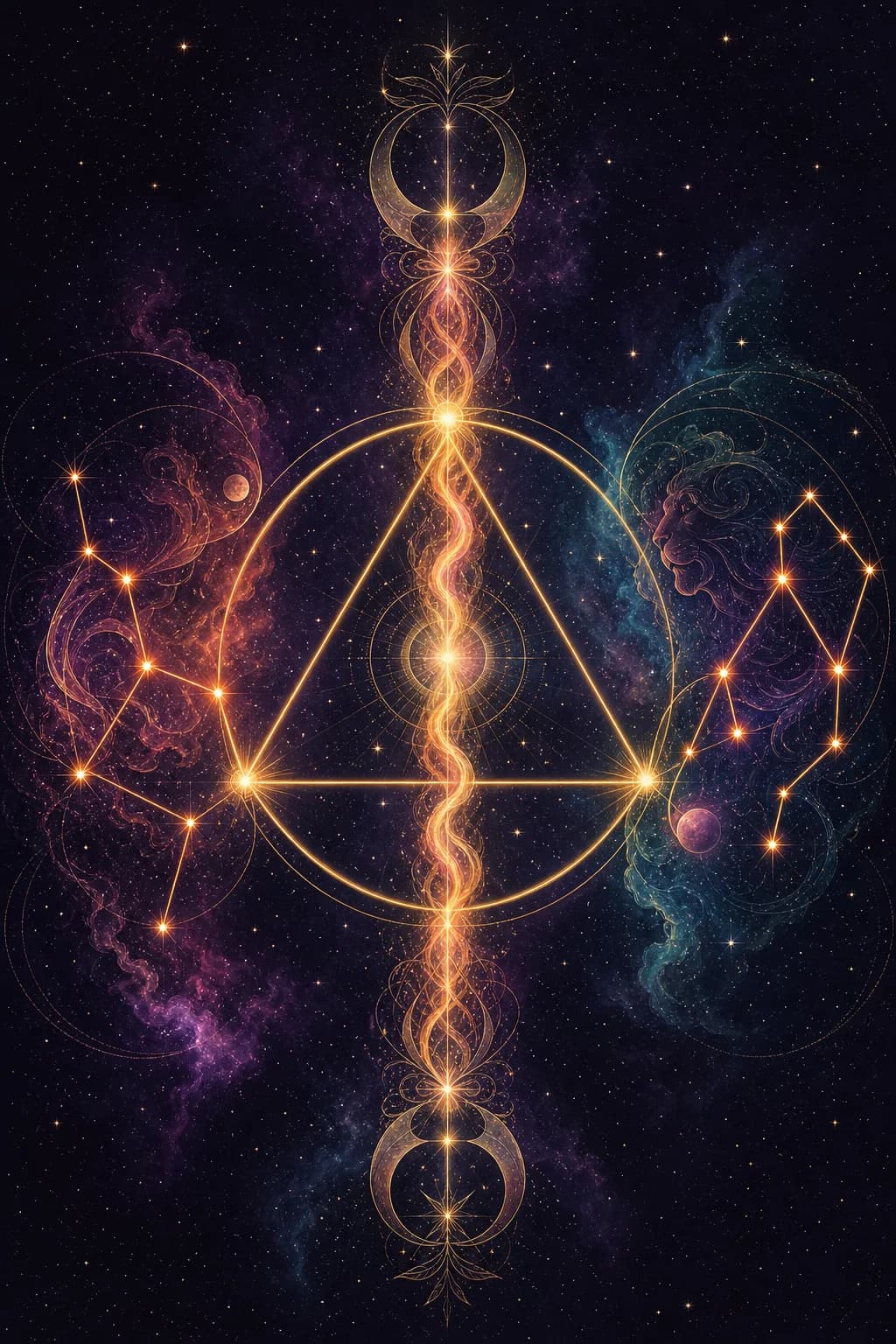 Aries & Leo constellation artwork