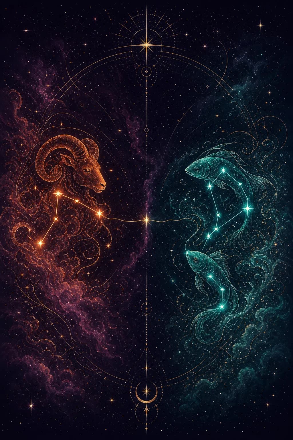 Aries & Pisces constellation artwork