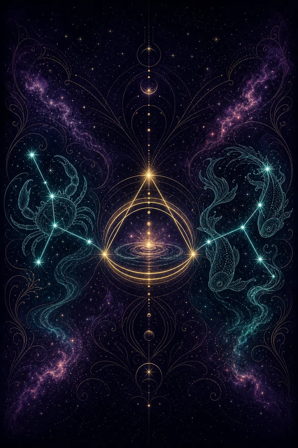 Cancer & Pisces constellation artwork