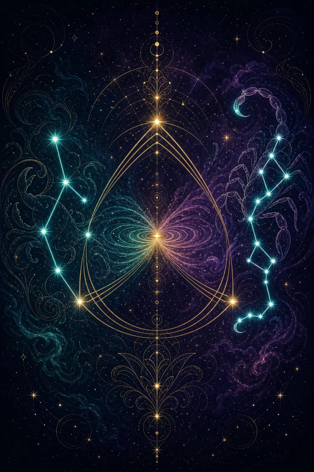 Cancer & Scorpio constellation artwork