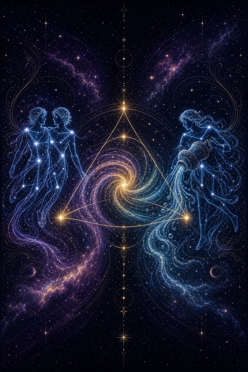 Gemini & Aquarius constellation artwork