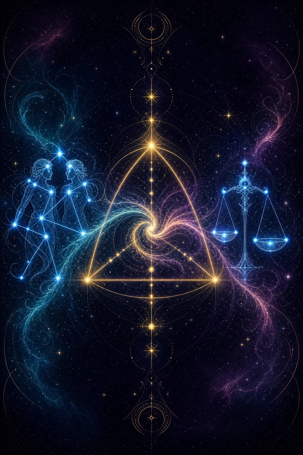 Gemini & Libra constellation artwork