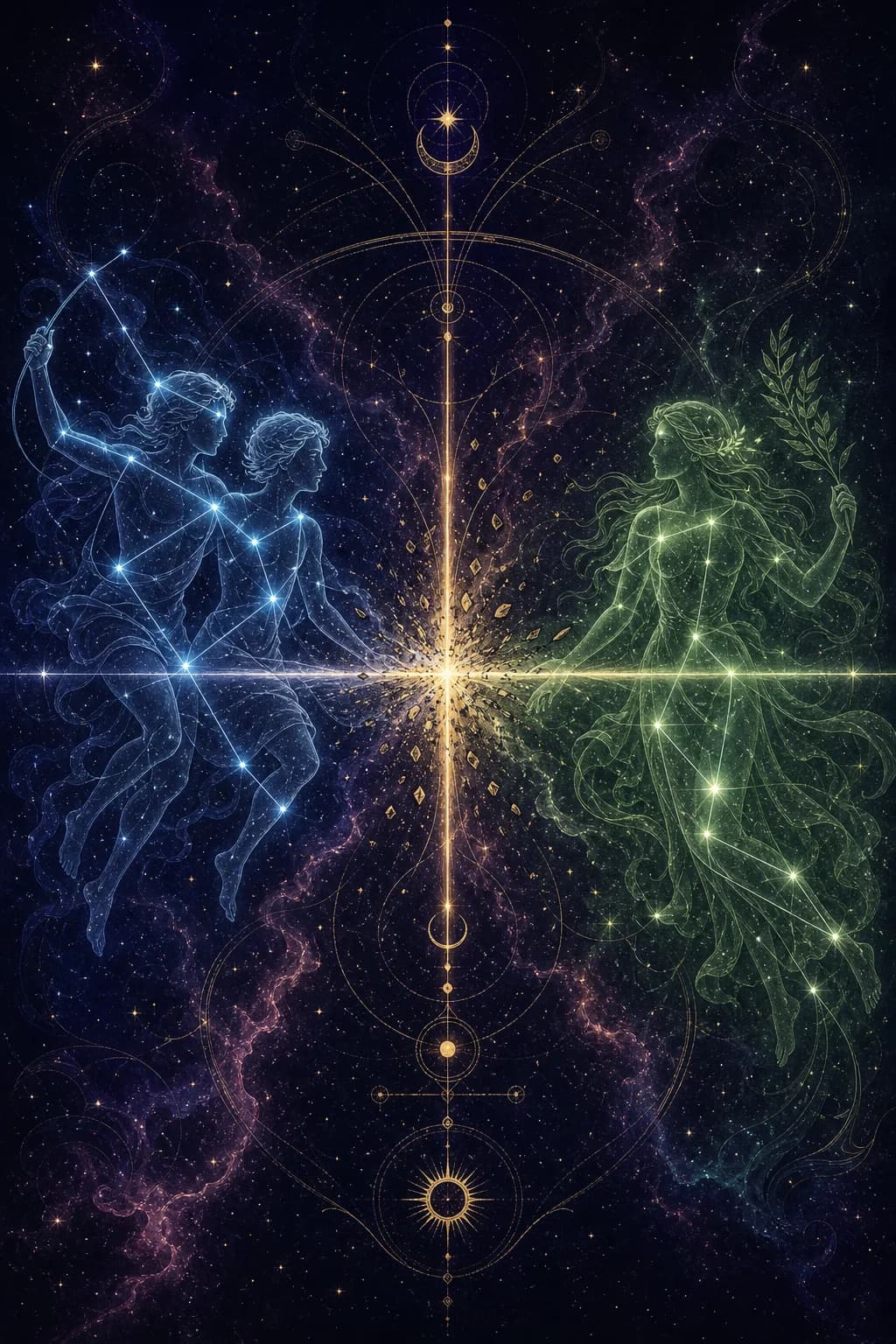 Gemini & Virgo constellation artwork