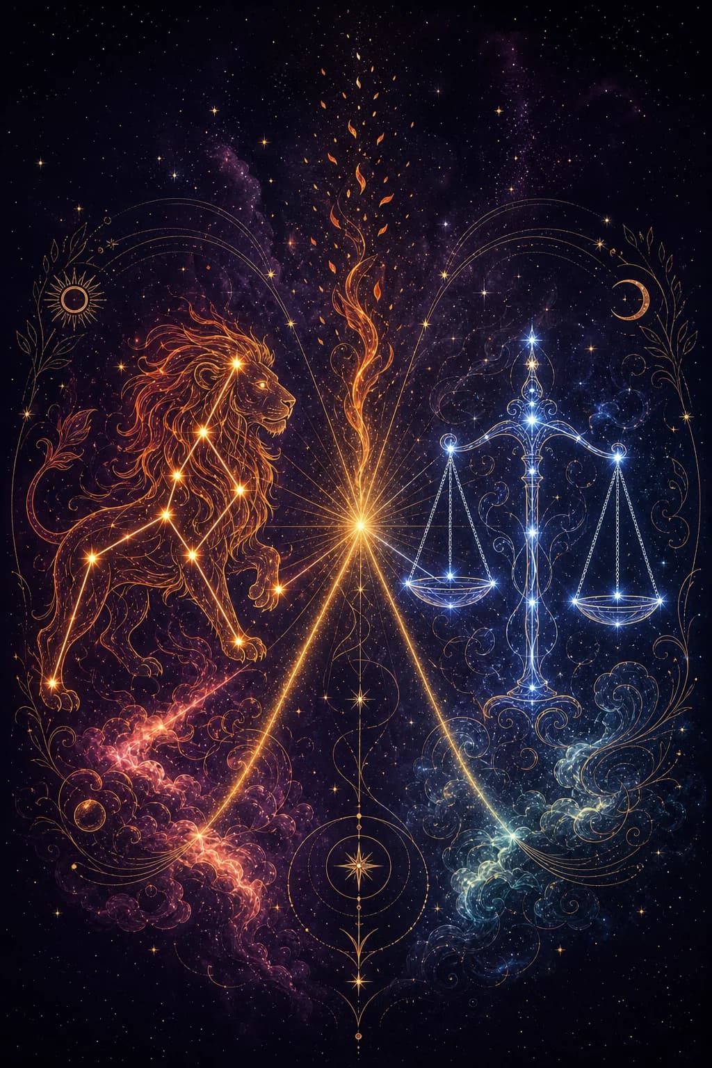 Leo & Libra constellation artwork