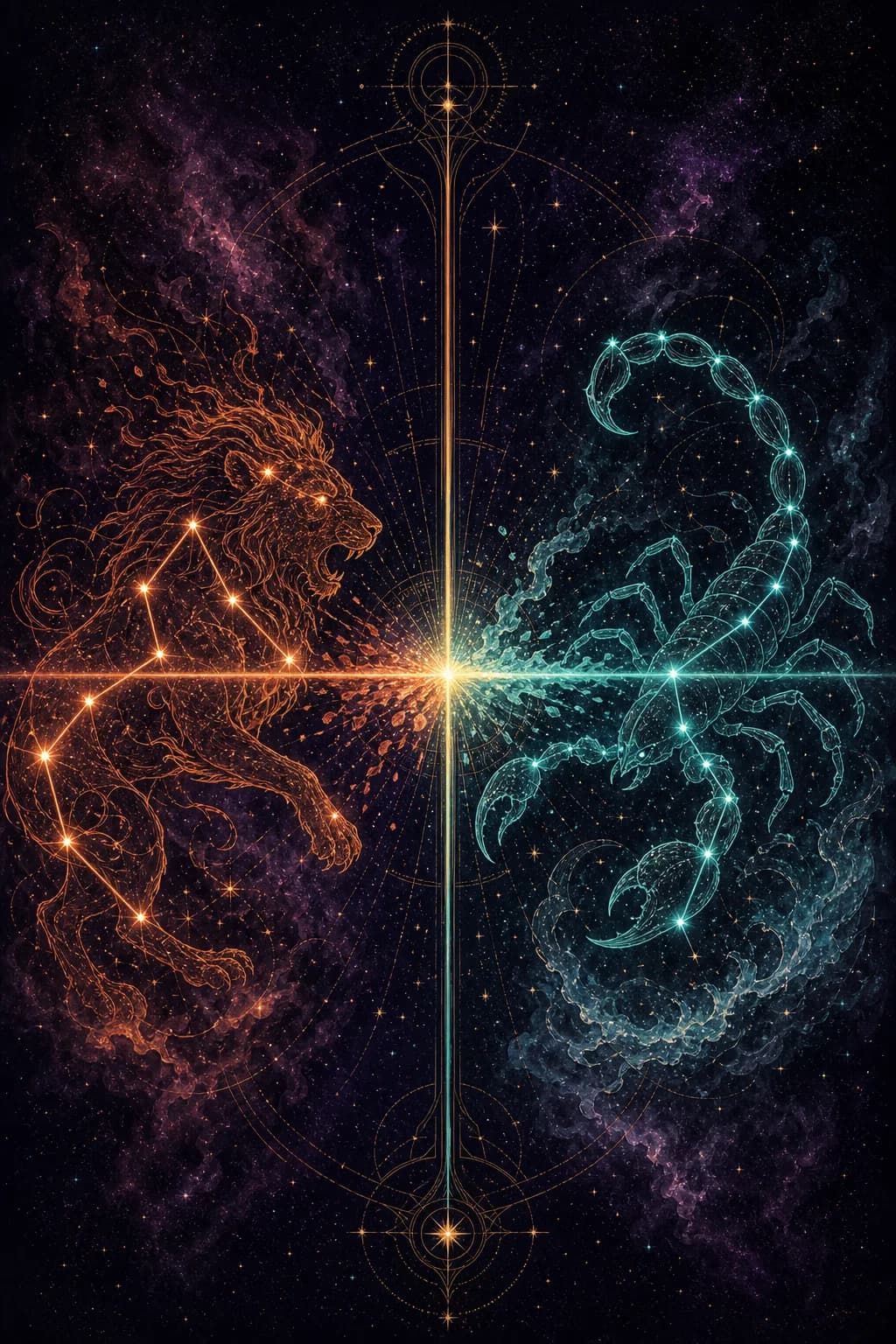 Leo & Scorpio constellation artwork