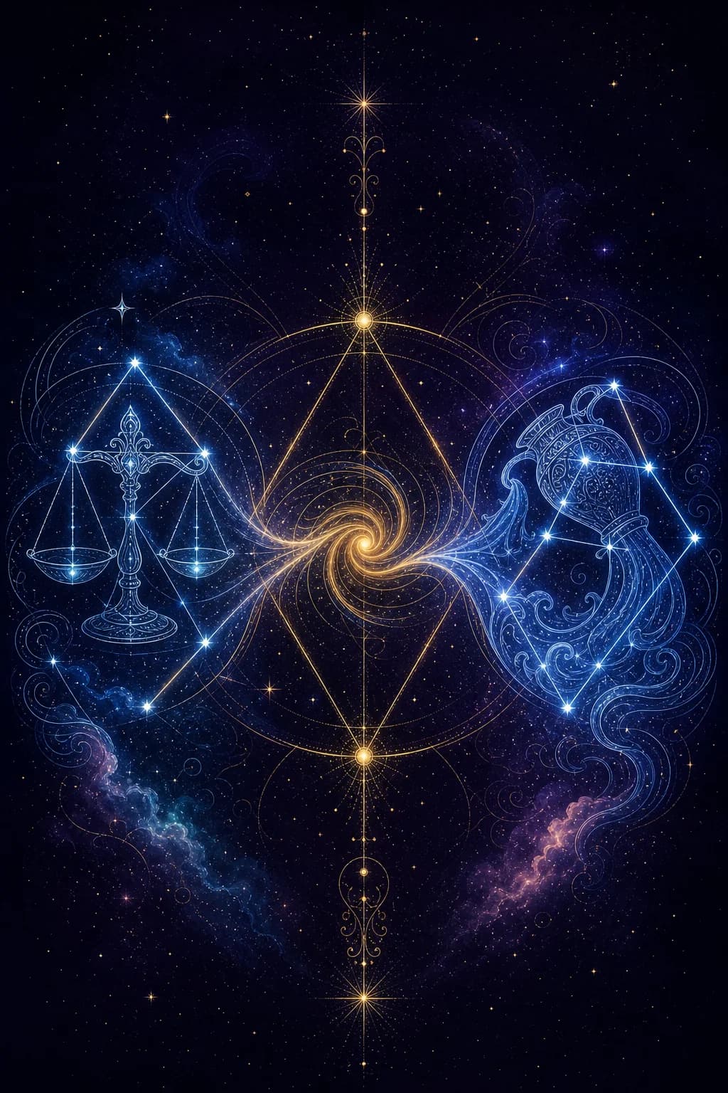 Libra & Aquarius constellation artwork