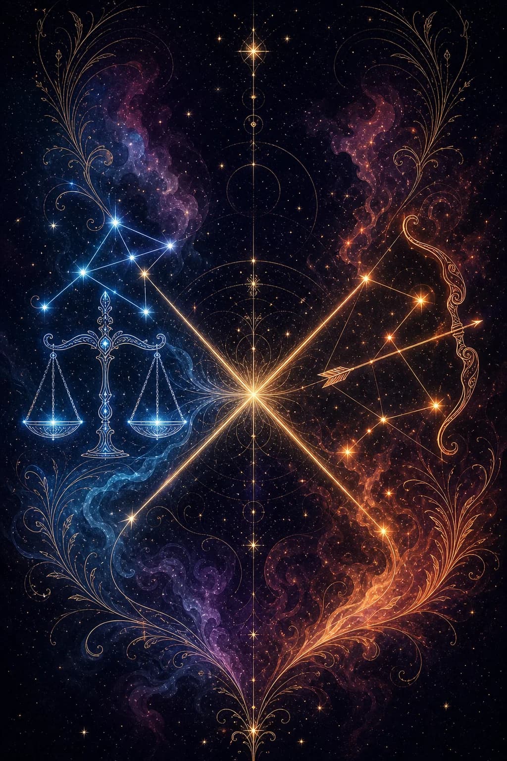 Libra & Sagittarius constellation artwork