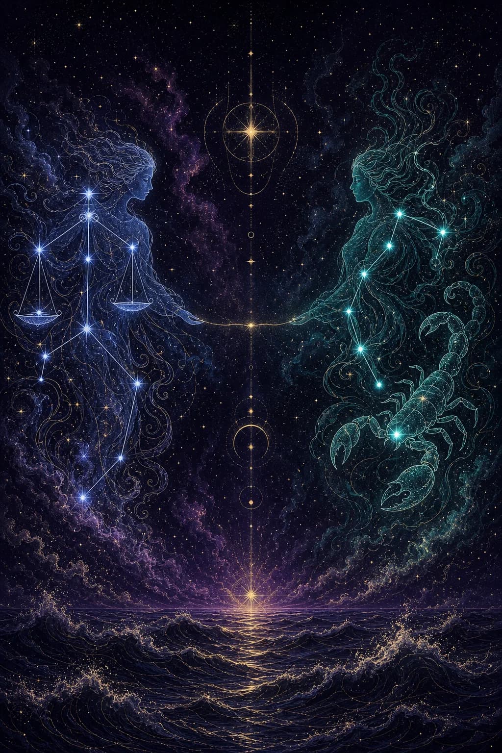 Libra & Scorpio constellation artwork