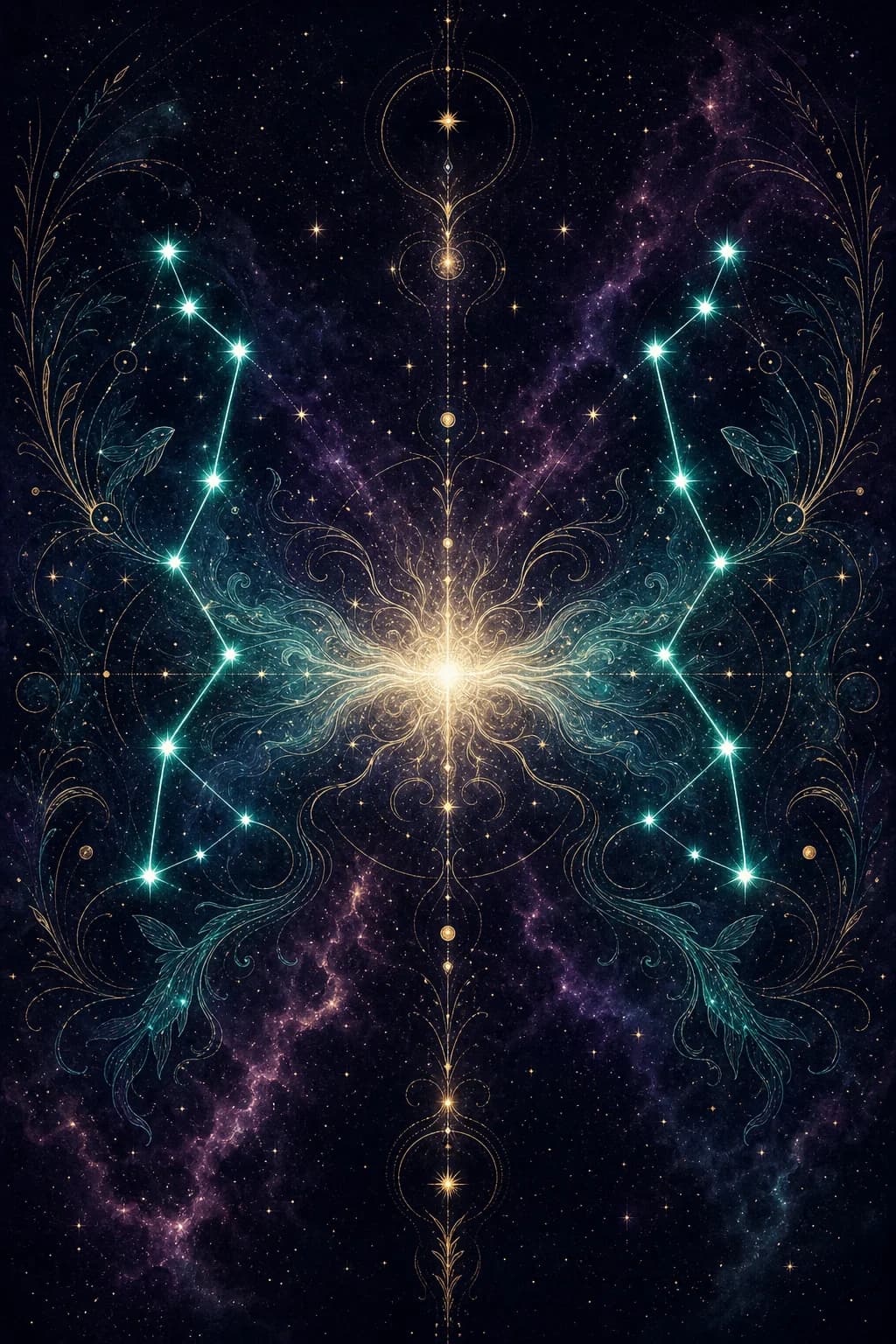 Pisces & Pisces constellation artwork