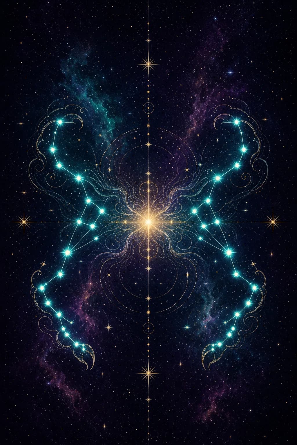 Scorpio & Scorpio constellation artwork