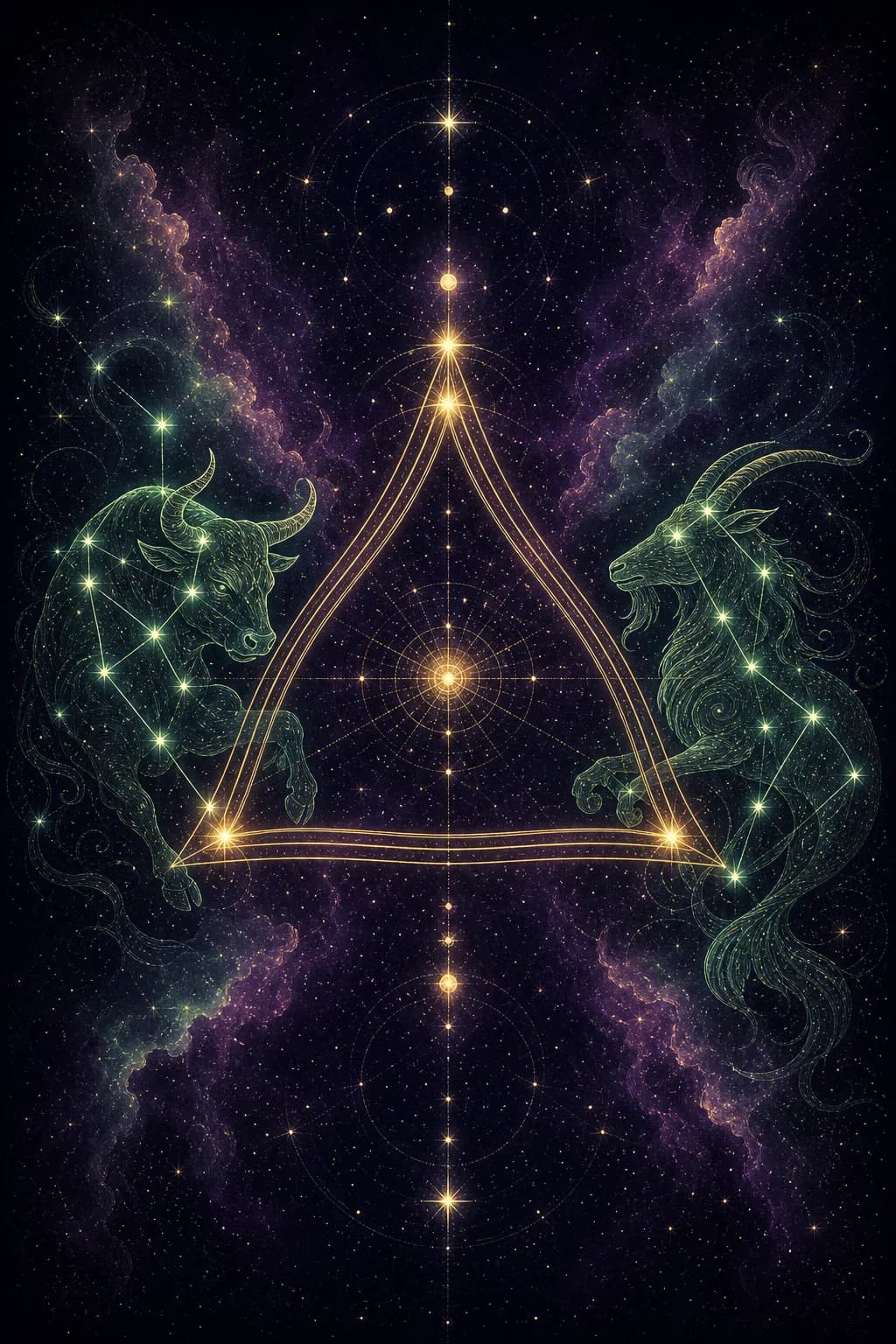 Taurus & Capricorn constellation artwork