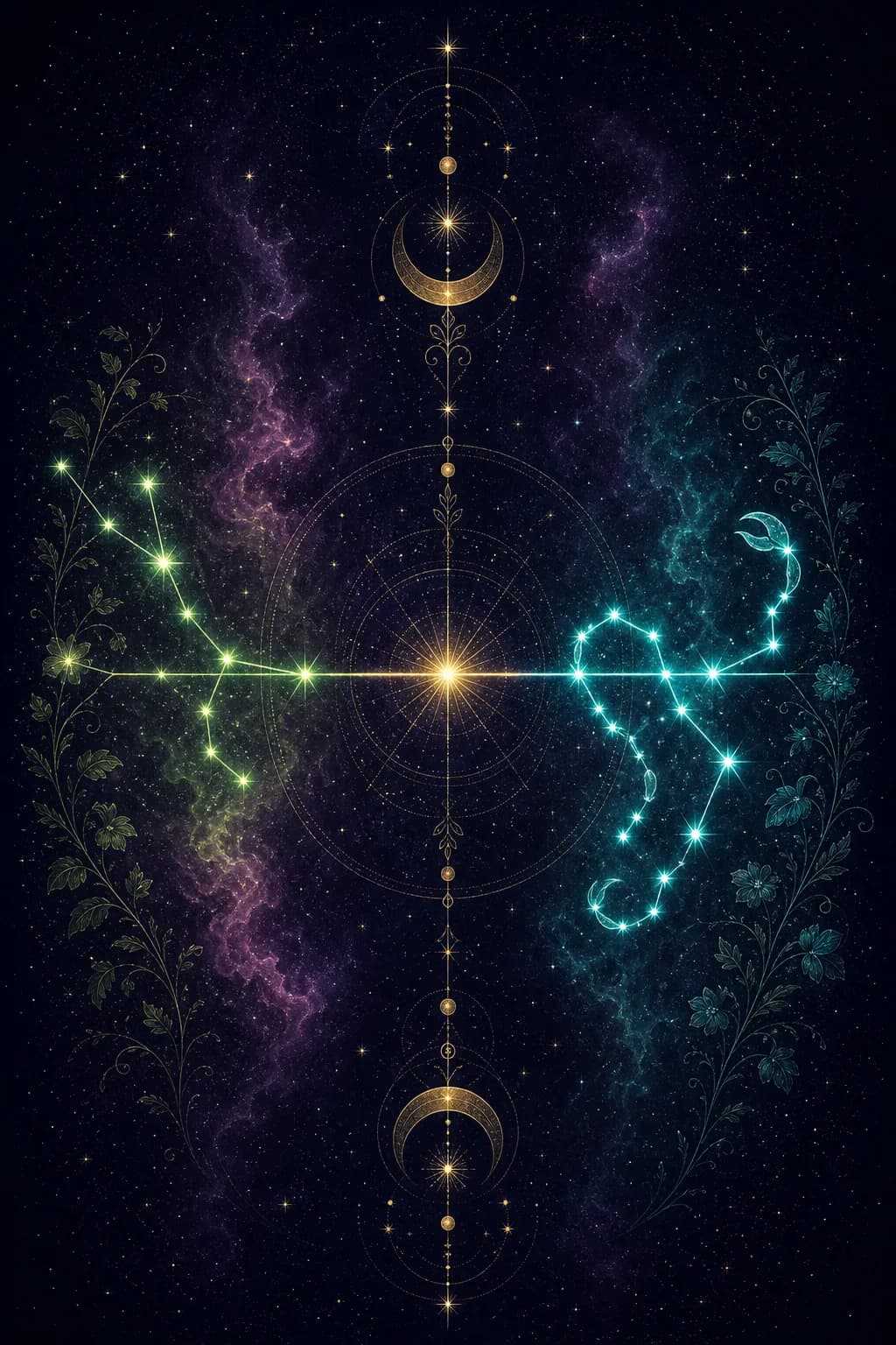 Taurus & Scorpio constellation artwork